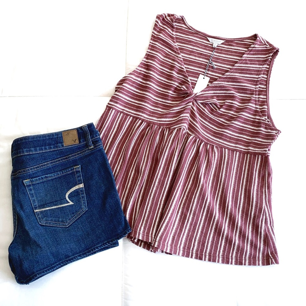 NWT Lucky Brand Top Shirt Sleeveless Striped
